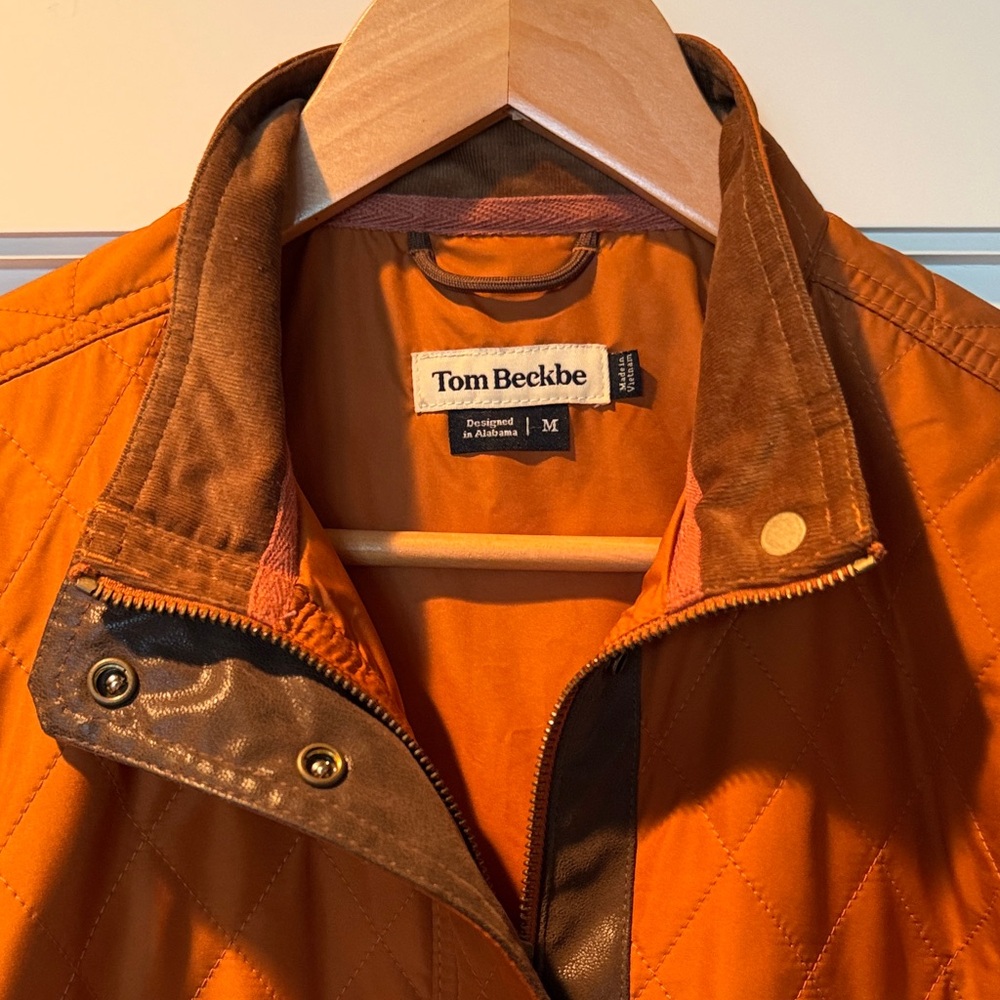 Tom Beckbe burnt  Orange Camden Quilted Jacket - Picture 2 of 8